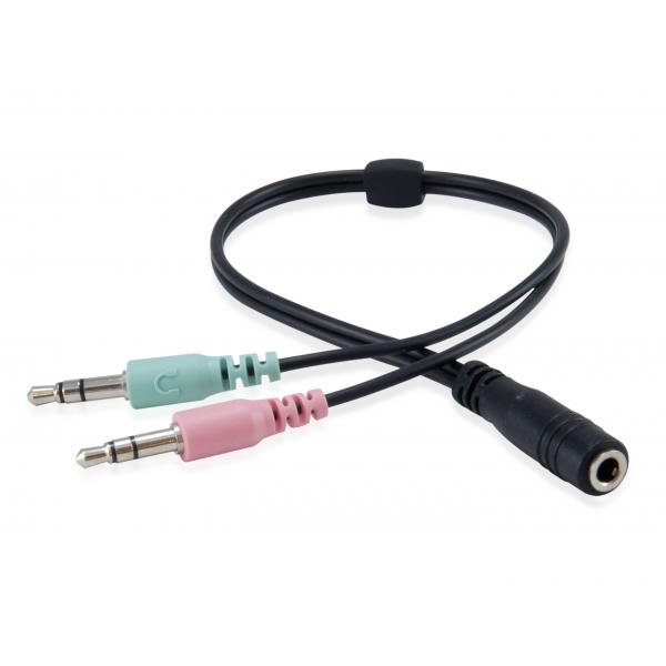 Equip 245302 chat headset, 3.5mm, head-band, calls music, binaural, rotary, black