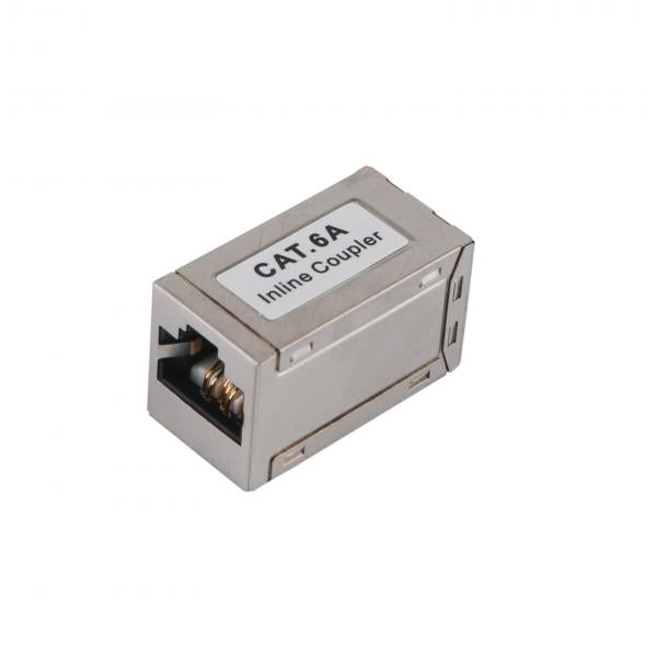 Equip 221171 cat.6a shielded modular inline coupler, rj-45, rj-45, silver