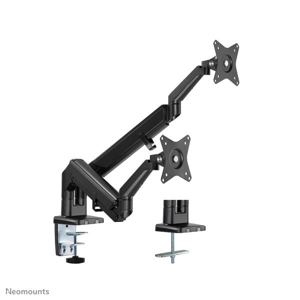 Neomounts ds70-810bl2 desk mount ultra flat, clamp grommet, dual-mount, 17 - 32 inch
