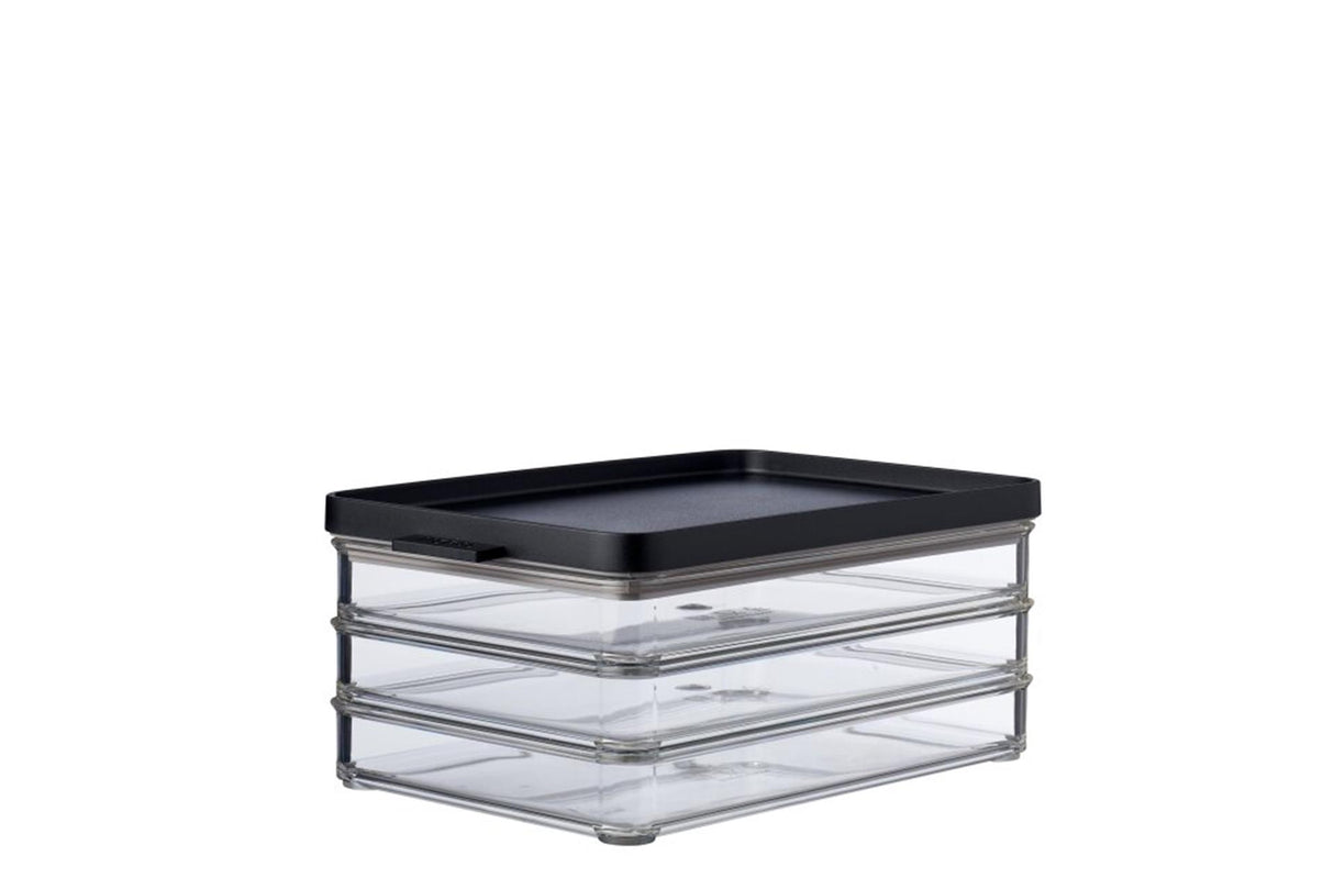 Mepal omnia vleeswarendoos 3-laags zwart 23x14,9x10cm