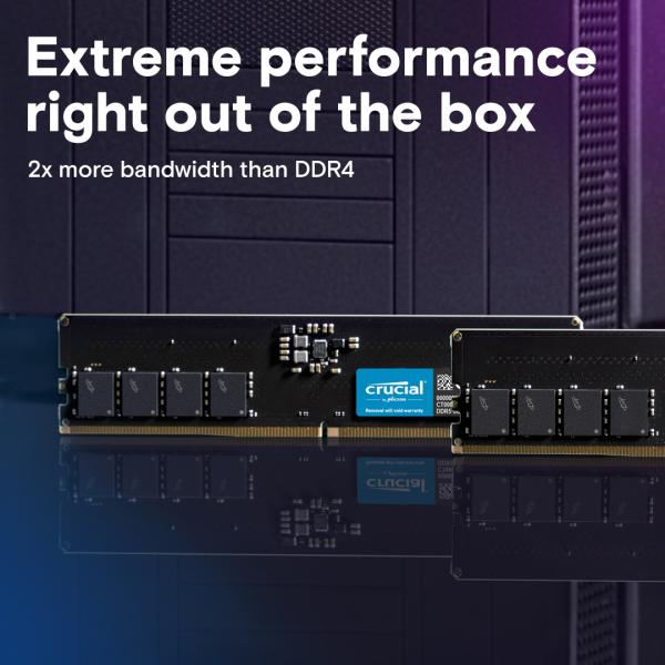 Crucial ct8g56c46u5 dimm, 8 gb, ddr5 5600 mhz, pc5-44800, unbuffered