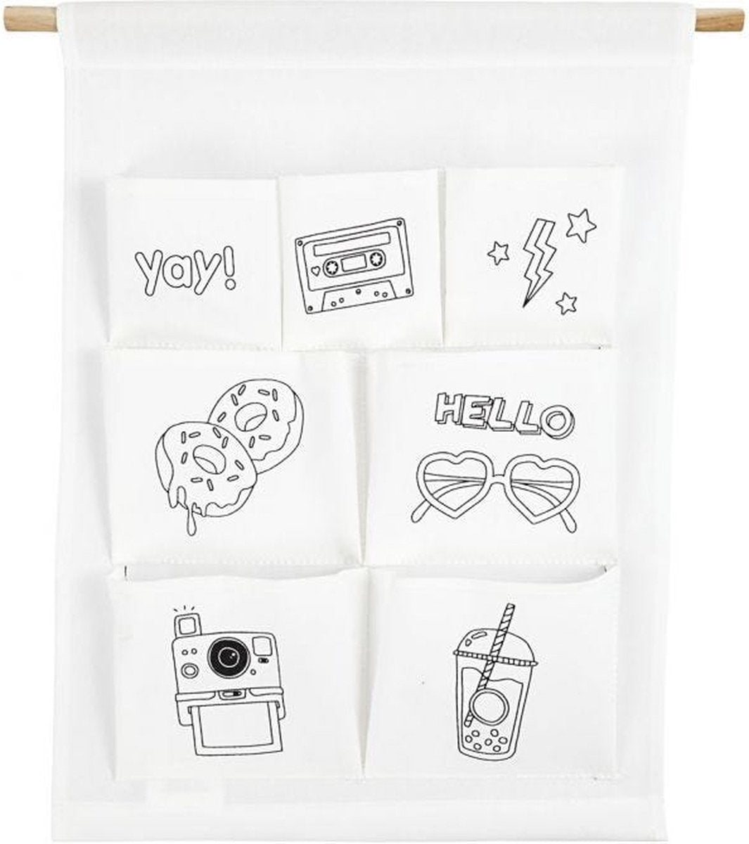 Creativ company katoenen hangende organizer yay 46 cm wit