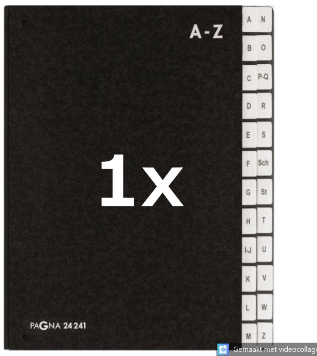 Pagna - lessenaarordner sorteermap 24-tabs a-z - zwart - hardkarton - a4