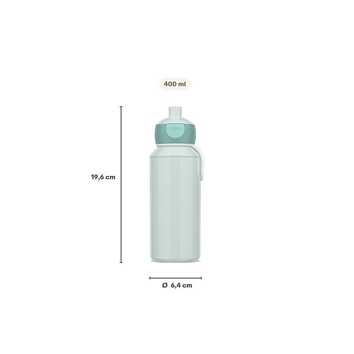 Mepal pop-up drinkfles campus - 400 ml - sluit goed af - drinkbeker voor kinderen - cool mint