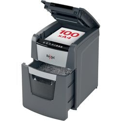 Rexel optimum autofeed+ 100x fluisterstille papierversnipperaar - p4 snippers - automatische invoer tot 100 vel - 34l - zwart