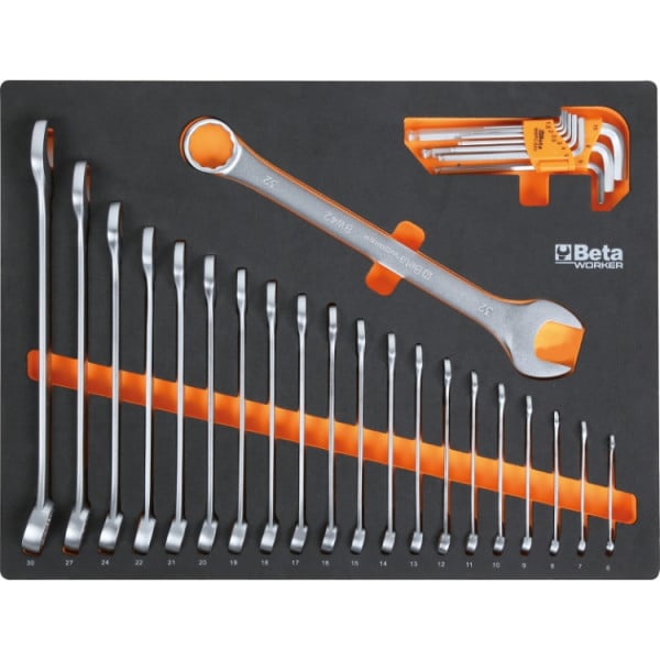 Beta werkplaatsinrichting tools c45pro 2.0 w (werkblad van multiplex hout) inclusief gratis 268-delige gereedschapsset