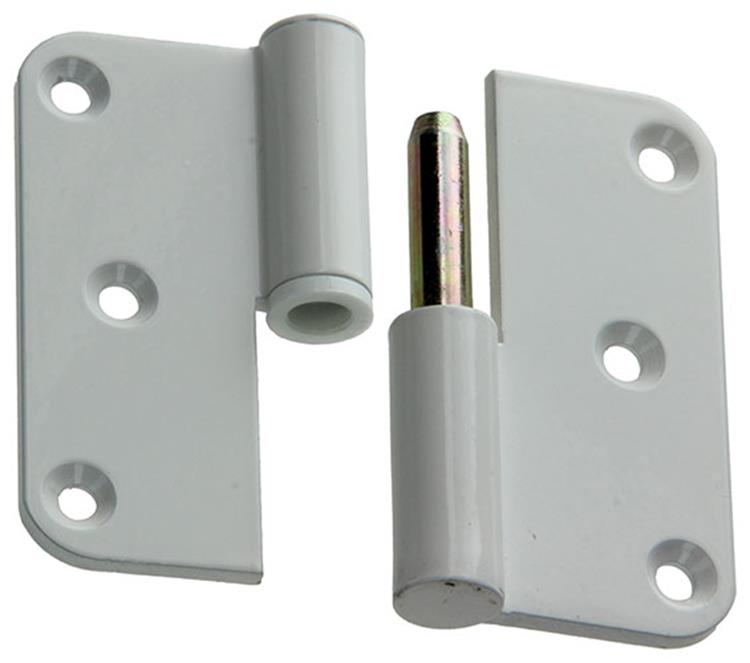 Yale 1019141 - 3 paumellen alu wit afger.hoekrechts 80x80mm | 2 stuks