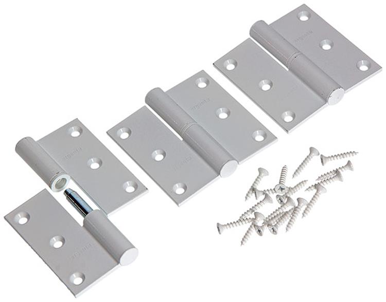 Yale 1019159 - 3 paumellen alu wit rechte hoek links 80x80mm | 2 stuks