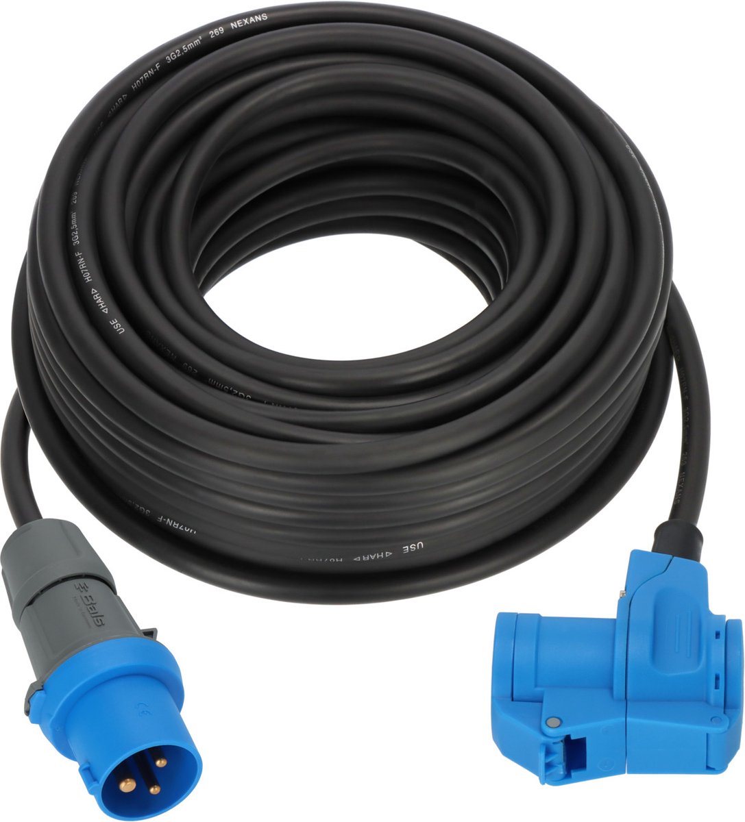 Brennenstuhl cee camping verlengkabel 10m kabel in zwart (cee stekker en hoekkoppeling incl. veiligheidscontact combinatie stopcontact, 230v 16a, voor permanent gebruik buitenshuis, made in germany)