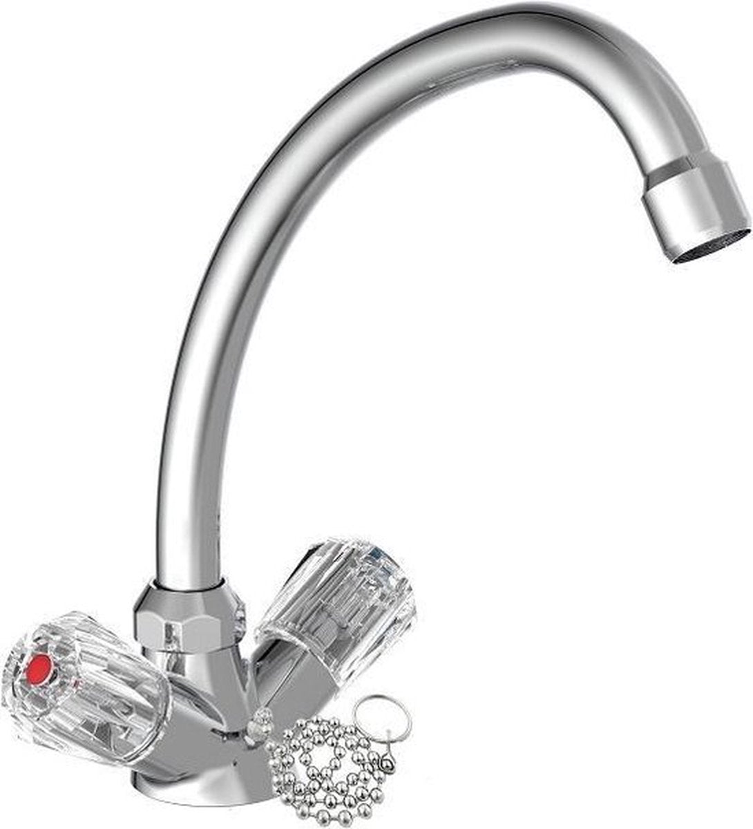 Schütte brillant wastafelkraan voor waterverwarmer met vrije uitloop - mengkraan - lage druk - met waste - chroom