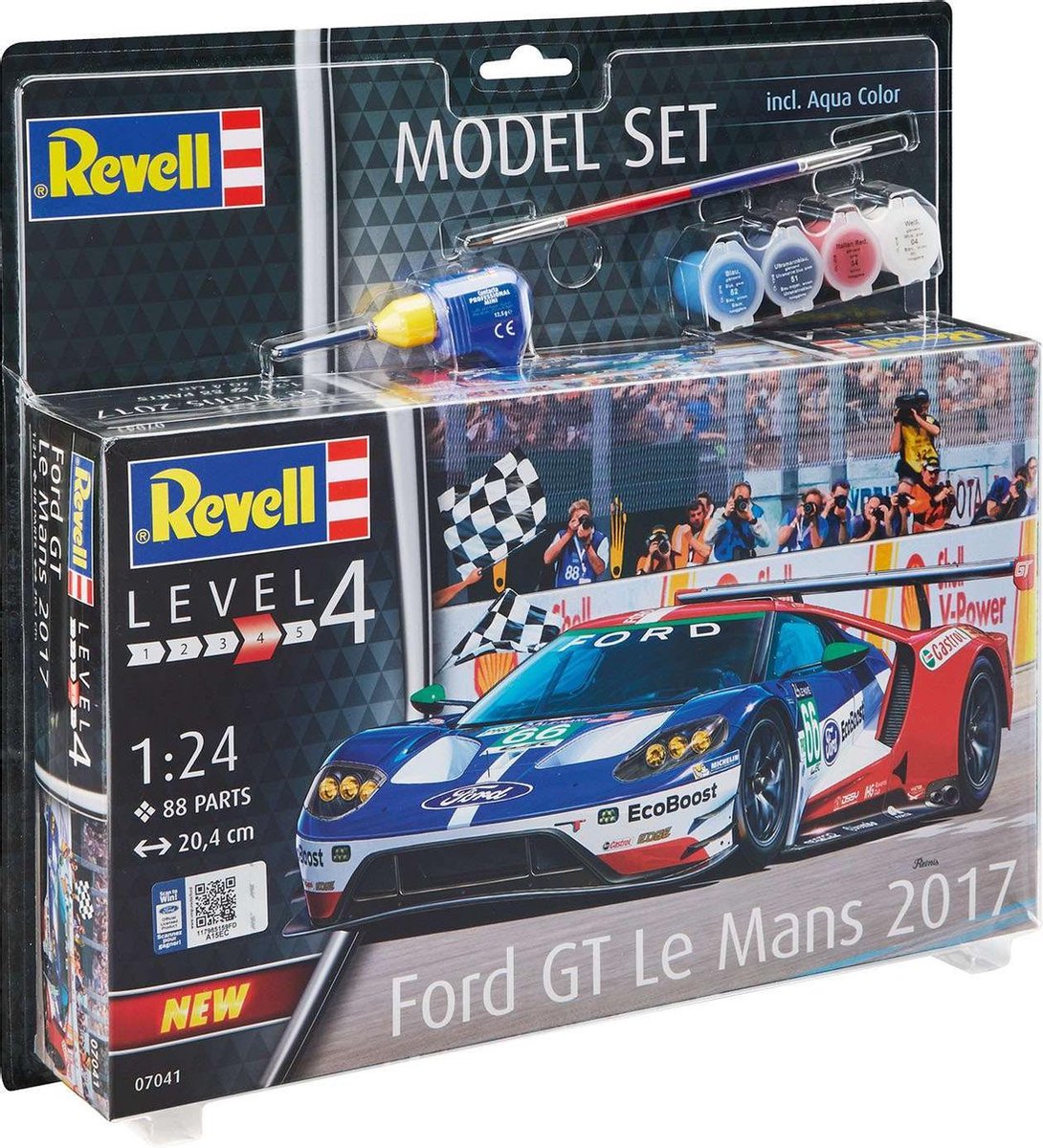 Revell modelbouwpakket auto - 67041 ford gt le mans 2017 - model set plastic - 1:24 - modelbouw
