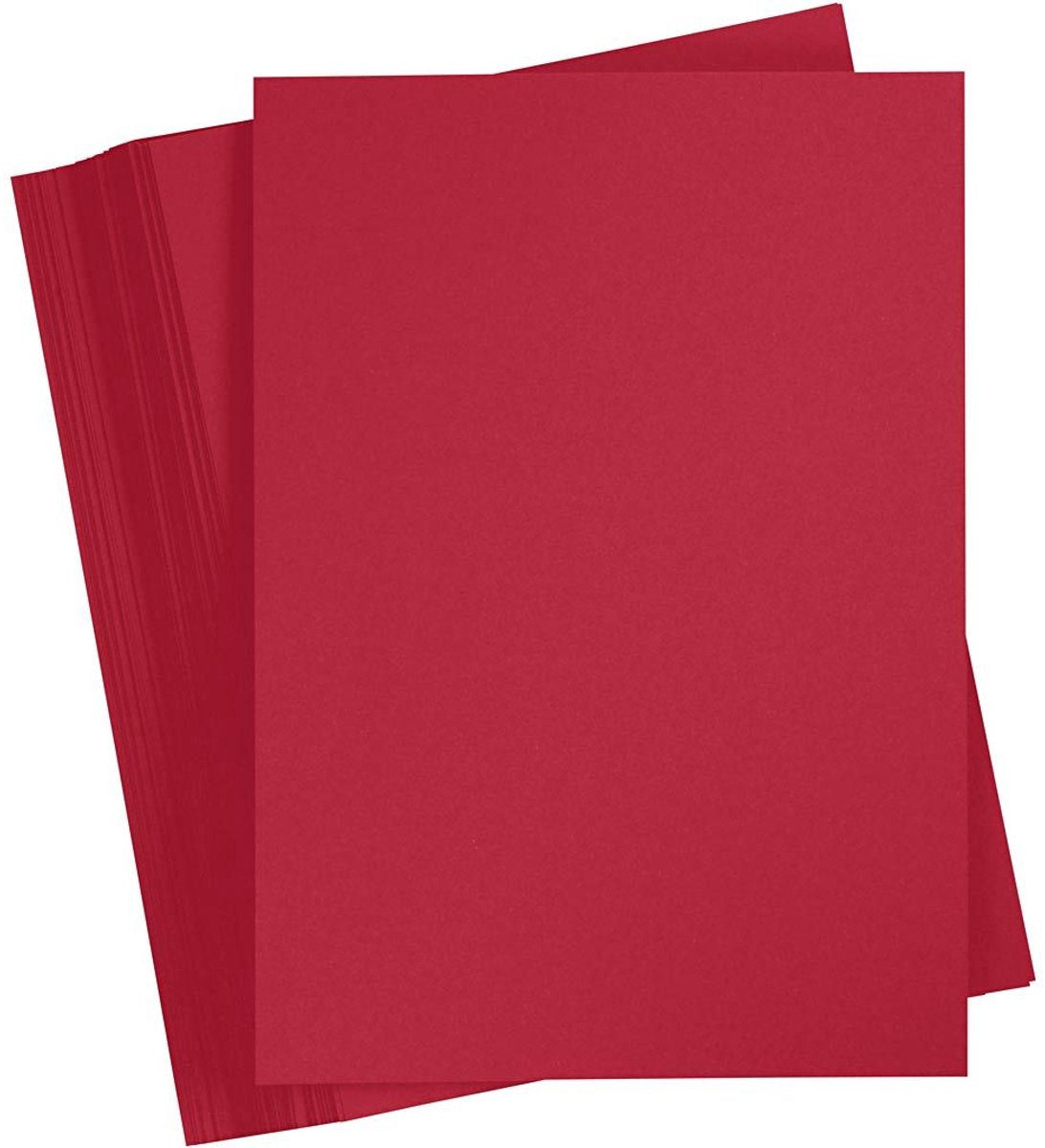 Creativ company kerstrood karton 180 grams - rood a6 karton - hobbykarton - stevig papier - rood a6 papier 180 grams - knutselpapier knutselkarton - diy kaarten maken - kerstrood - 10,5x14,8 cm - a6 - 100 vellen