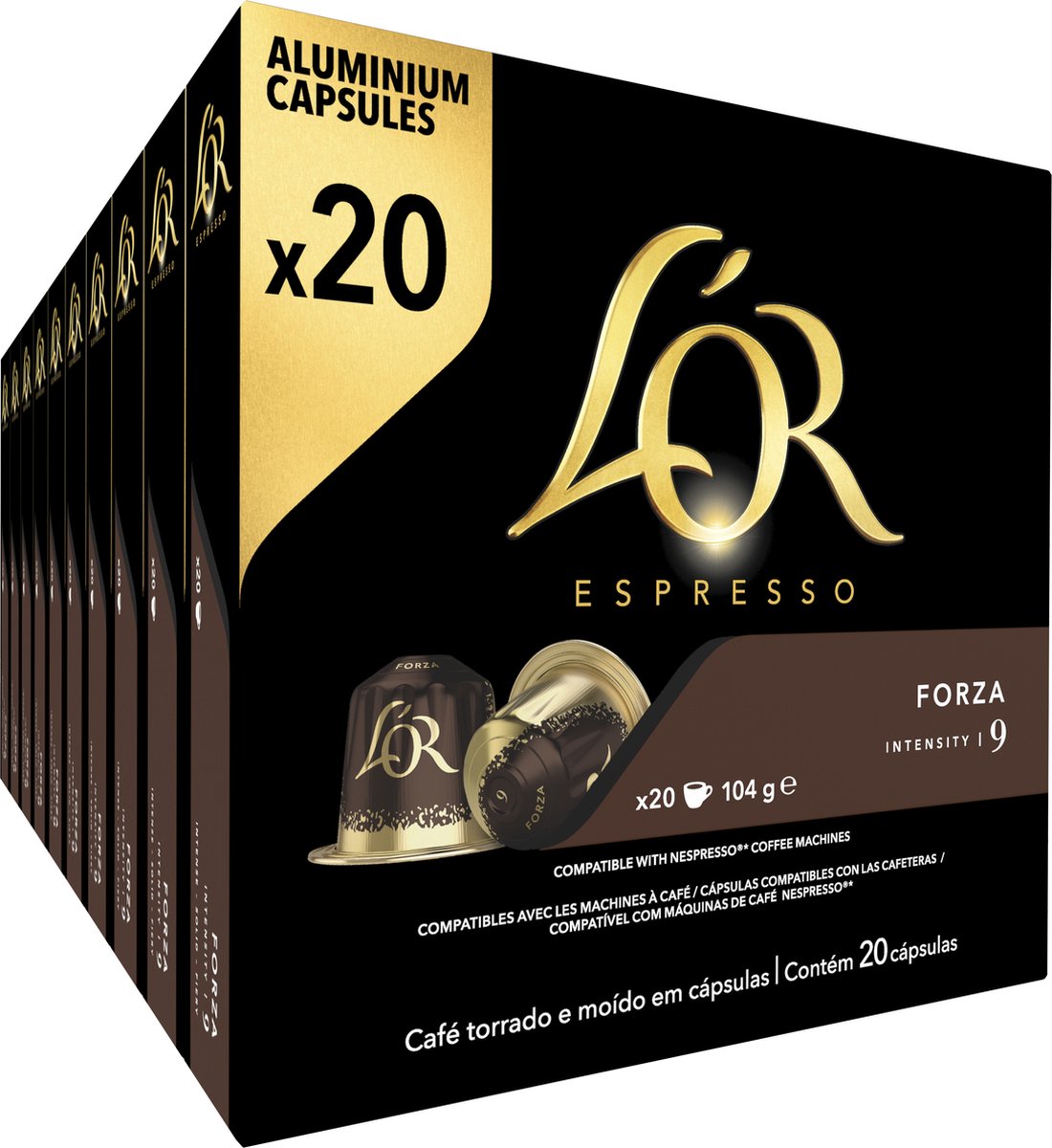 L'or espresso forza koffiecups - intensiteit 9 12 - 10 x 20 capsules