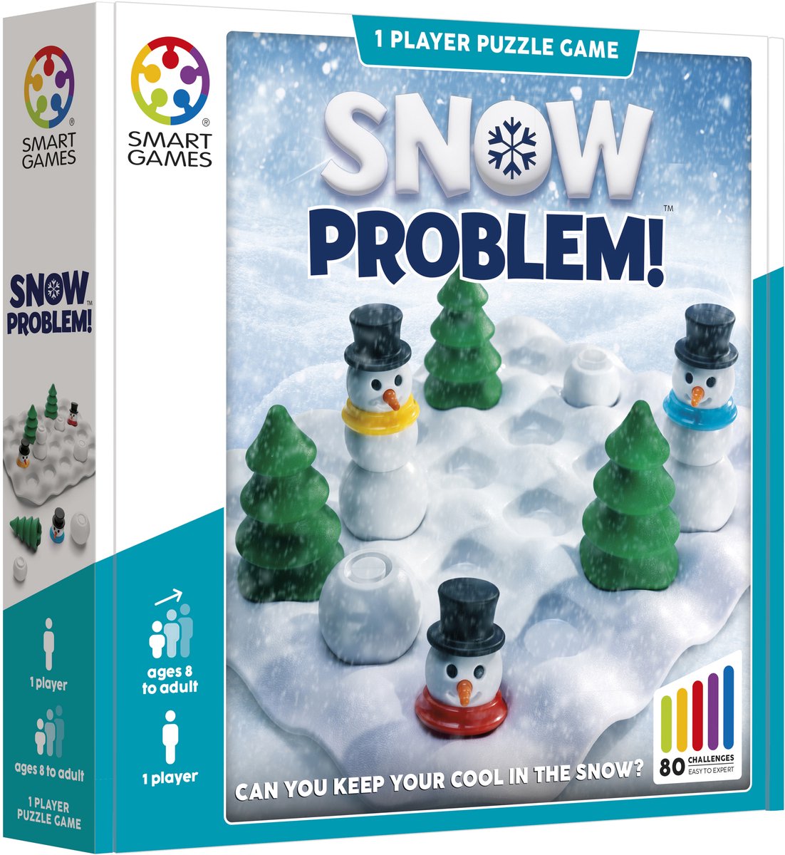 Smartgames snow problem - logisch denkspel - 80 coole uitdagingen - sneeuwpoppen - breinbreker - solospel - vanaf 8 jaar