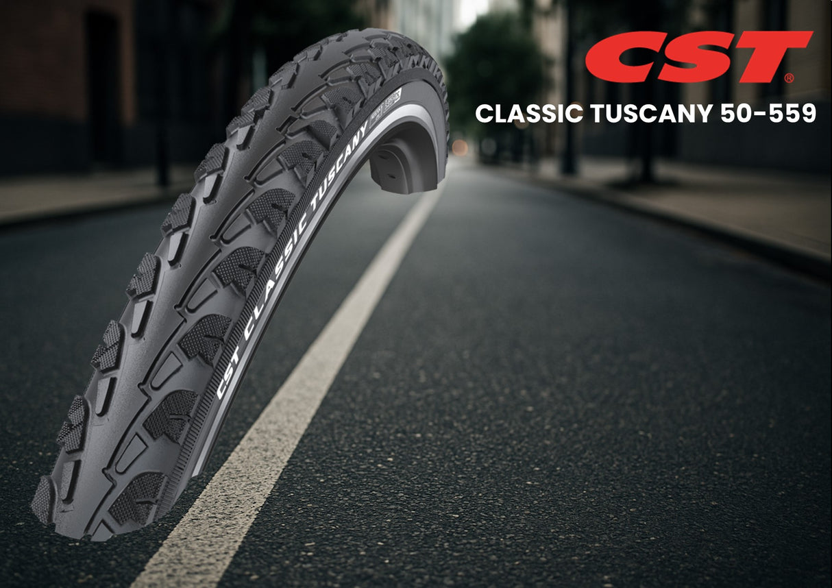 Cst buitenband classic tuscany 26 x 2.00'' 50-559 - zwart met reflectie
