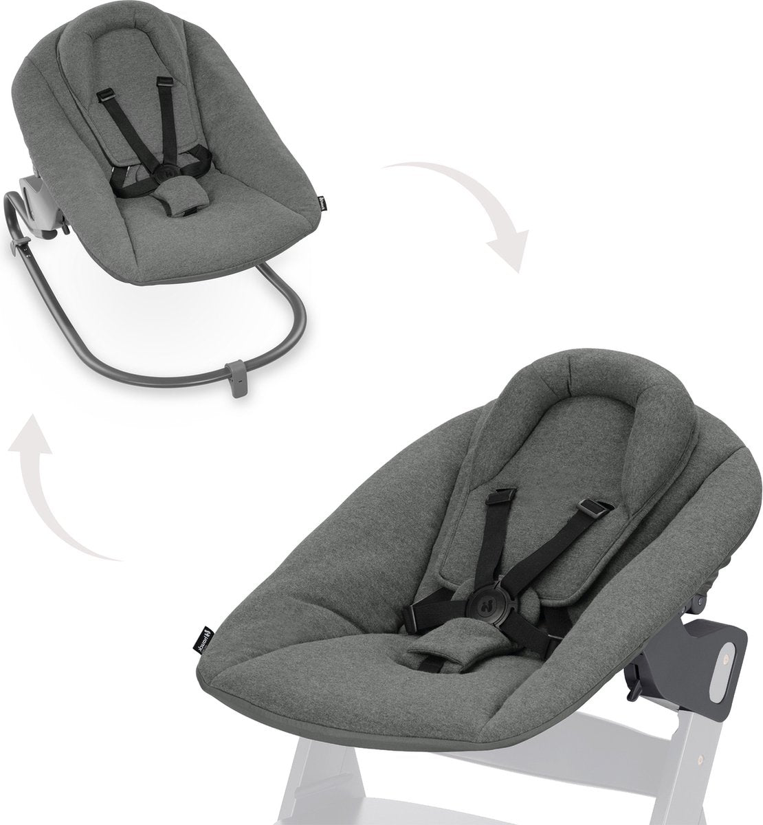 Hauck alpha bouncer premium - wipstoel - dark grey