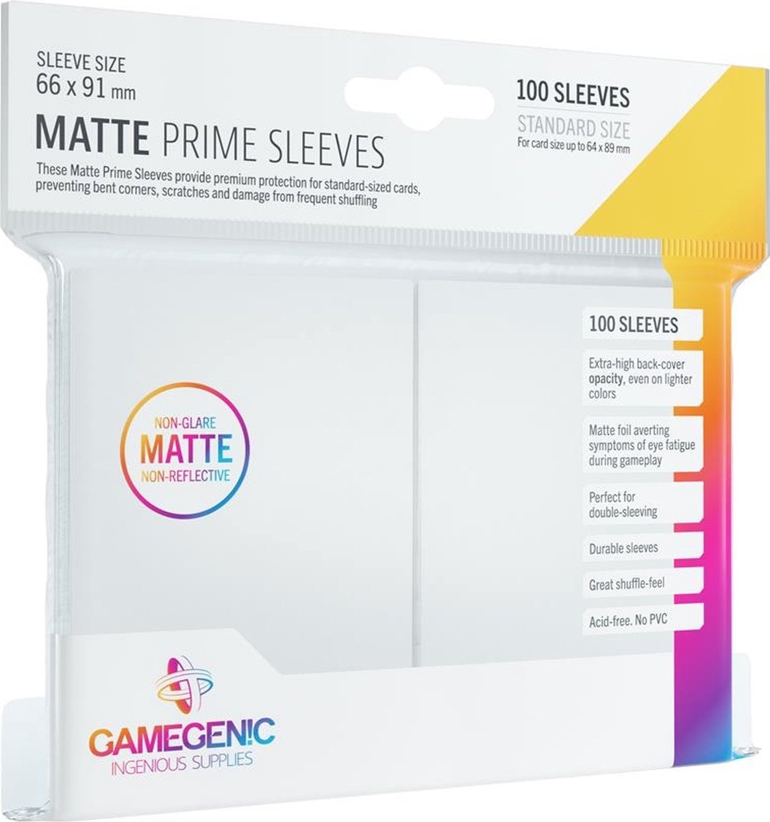 Gamegenic - prime sleeves matte white 100x