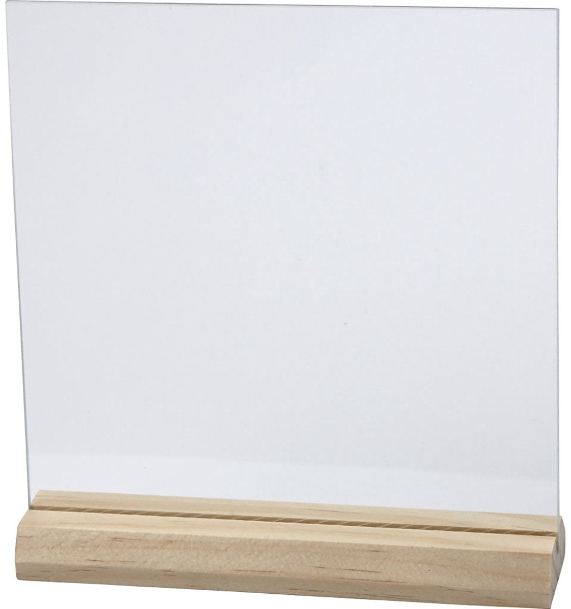 Creativ company creotime glazen plaat met houten voet 10 stuks 15,5 x 15,5 cm