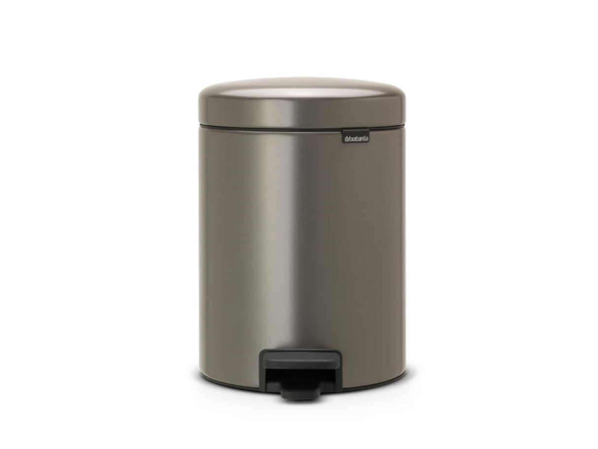 Brabantia pedaalemmer newicon 5l platinum met kunststof binnenemmmer