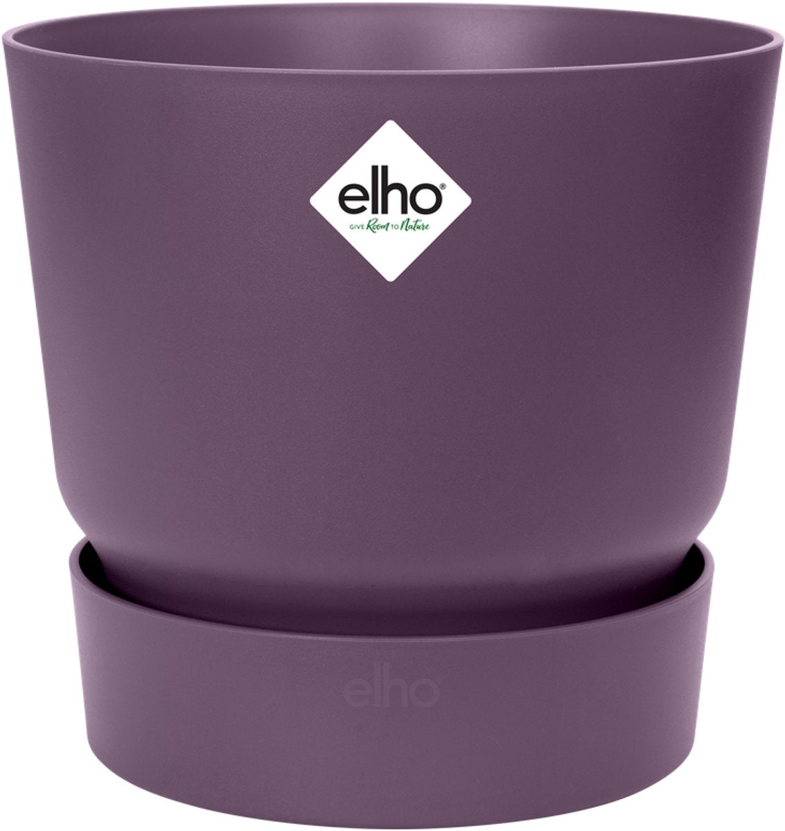 Elho greenville rond 25 - bloempot voor buiten met waterreservoir - 100% gerecycled plastic - ø 24.5 x h 23.3 cm - vintage pruim