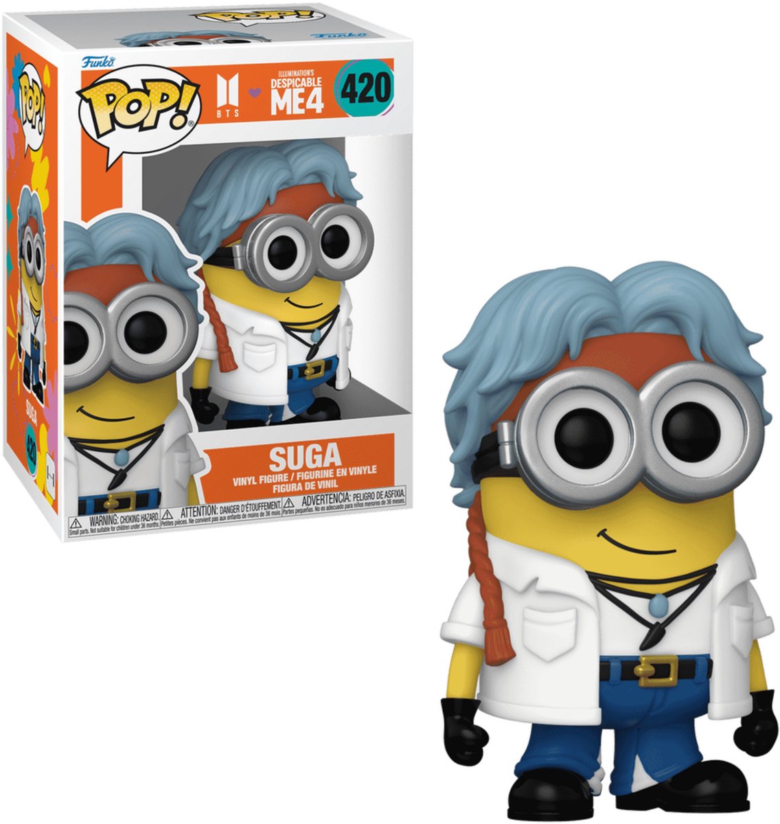 Funko minions despicable me 4 - bts - suga vinylfiguur 420 pop! meerkleurig