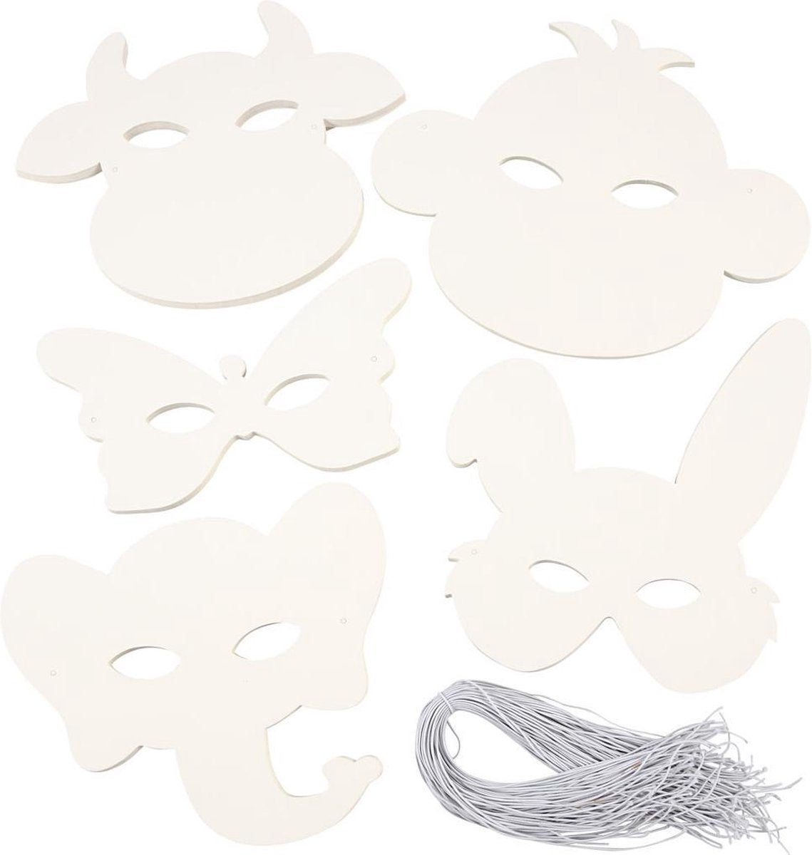 Creativ company dierenmaskers, h: 13-24 cm, 100 assorti