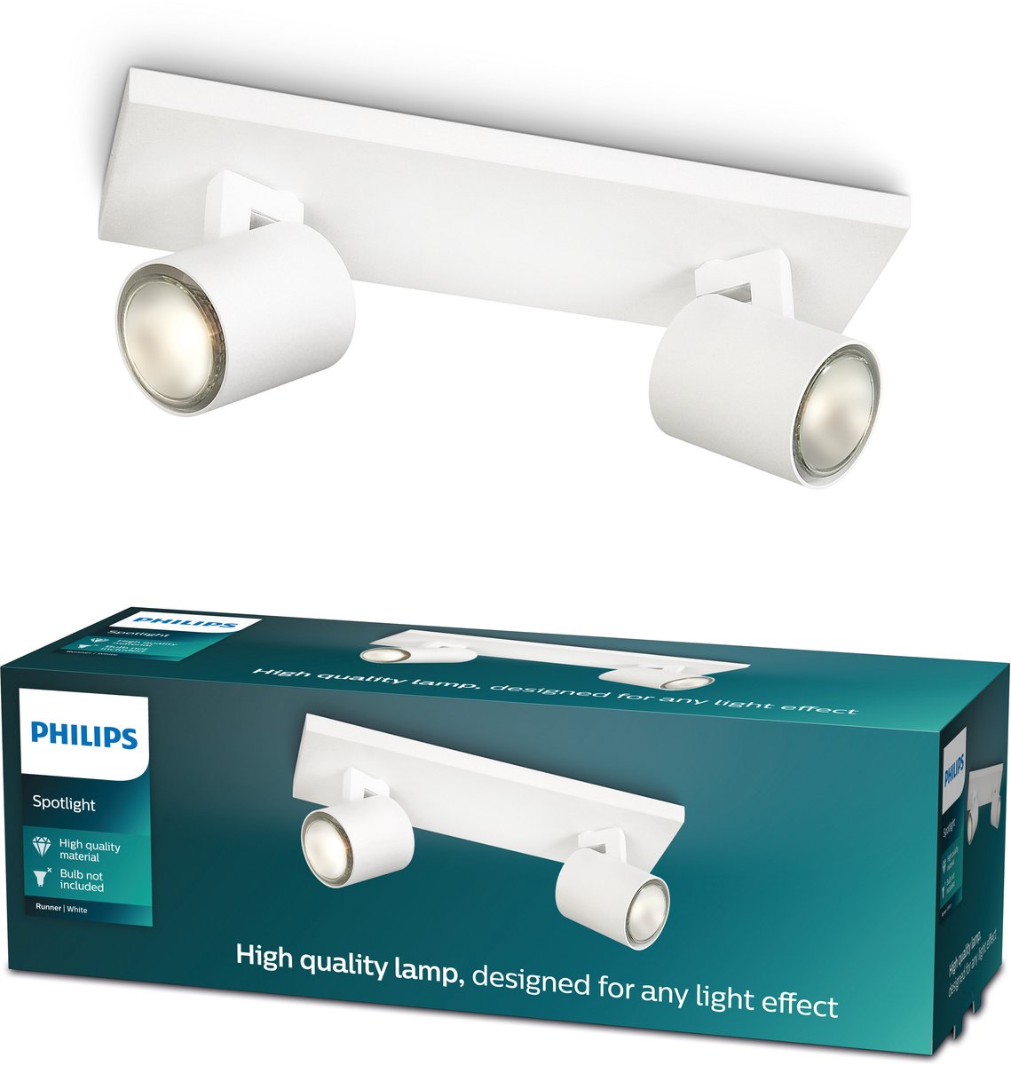 Philips led philips runner opbouwspot - 2-lichts - wit
