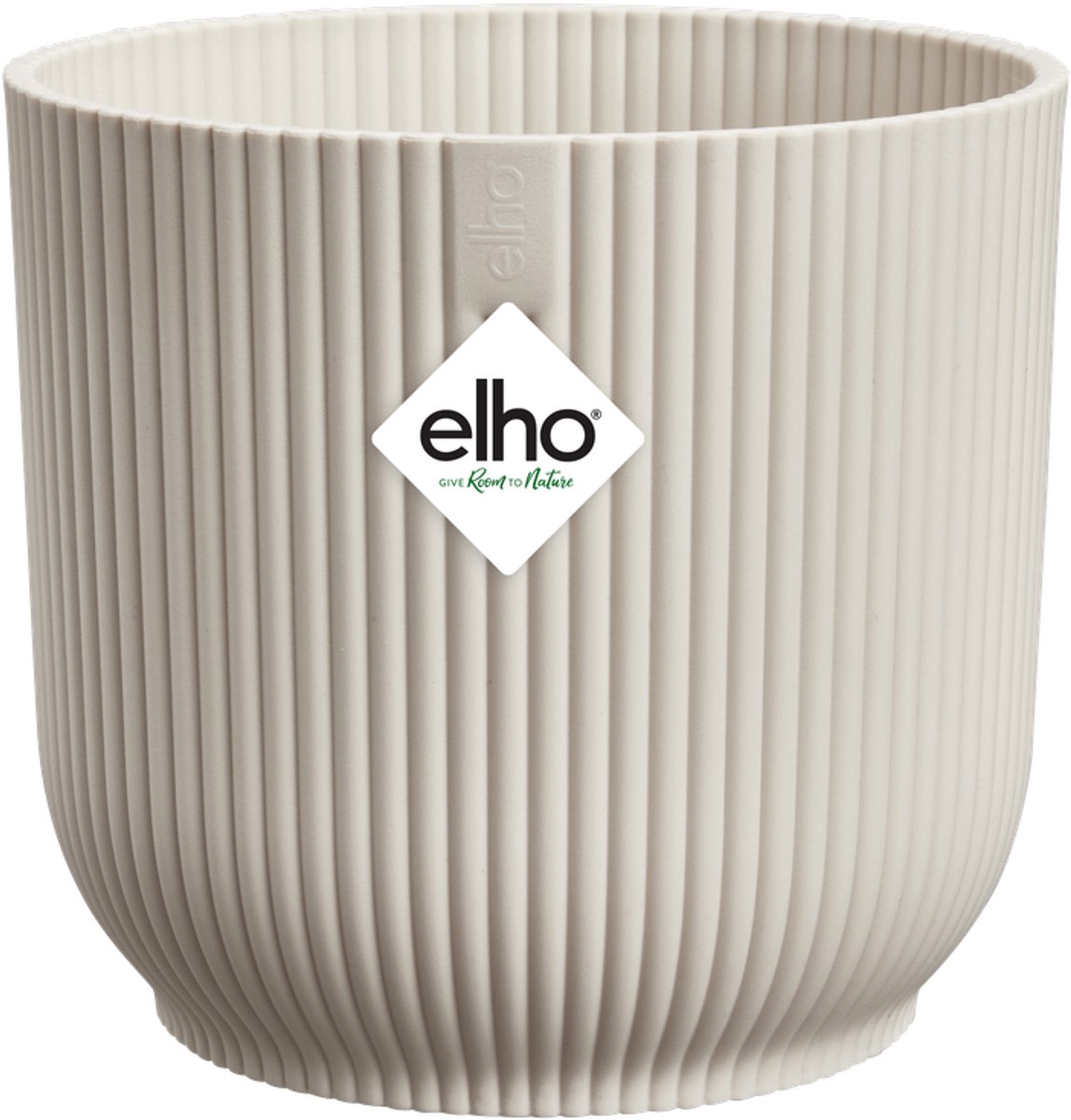 Elho vibes fold rond 22 - bloempot voor binnen - 100% gerecycled plastic - ø 22.0 x h 20.2 cm - linnen wit