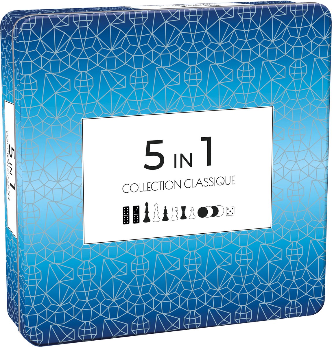 Tactic 5 in 1 hout - schaken - dammen - tic tac toe - backgammon en domino