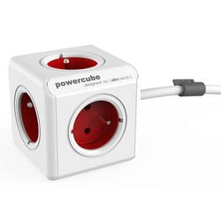 Stekkerdoos allocacoc powercube wit rood