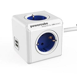 Allocacoc stekkerdoos powercube wit blauw