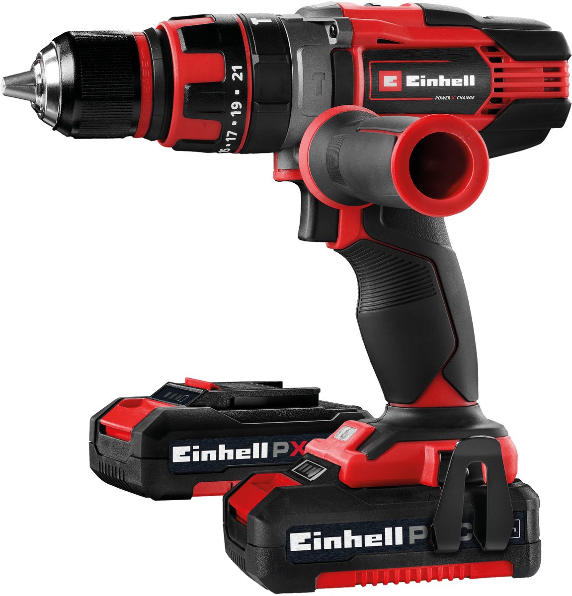 Einhell accu klopboor- schroefmachine te-cd 18 48 li-i kit - power x-change - 18 v li-ion - met impactfunctie - 2 snelheden - 48 nm - incl. 2x 2,0 ah accu en lader