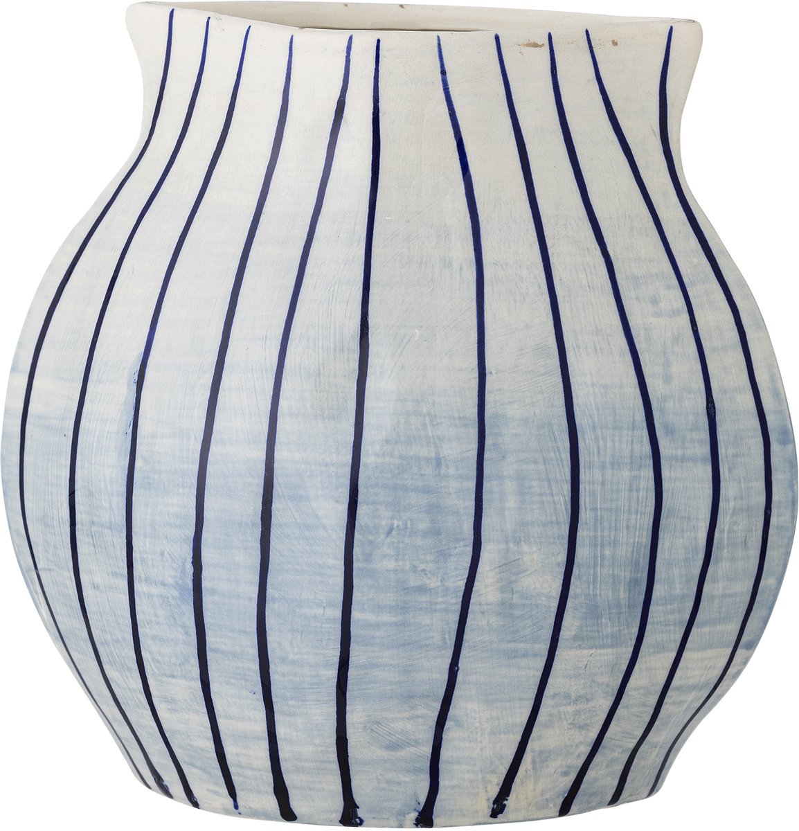 Bloomingville esra vaas - blauw - aardewerk