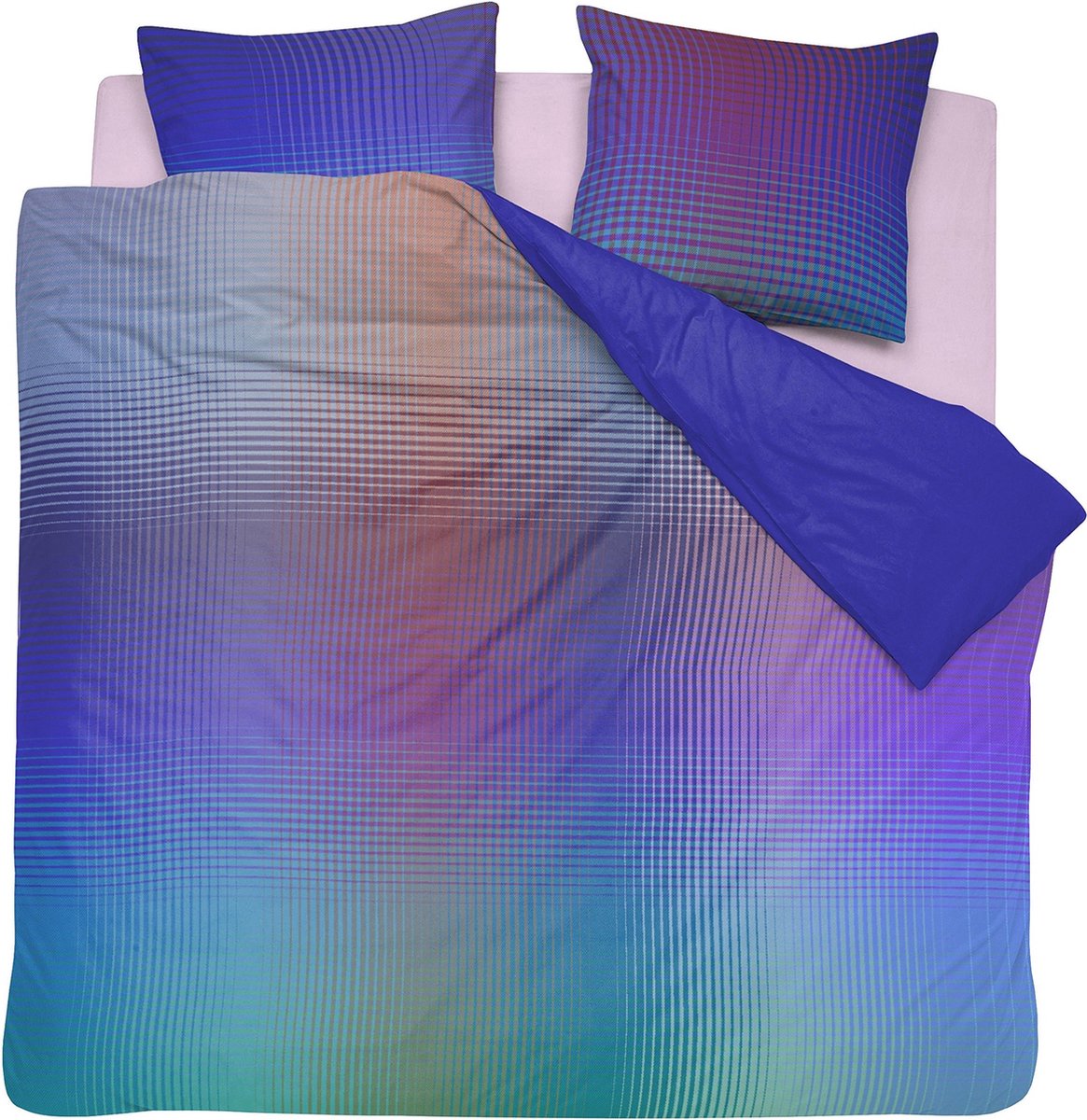 Damai dekbedovertrek rainbow - satijn - 260x200 220 cm - violet + 2 kussenslopen 60x70