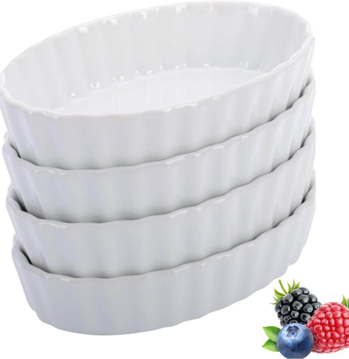 Westmark ovale schaaltjes 4-dlg wit