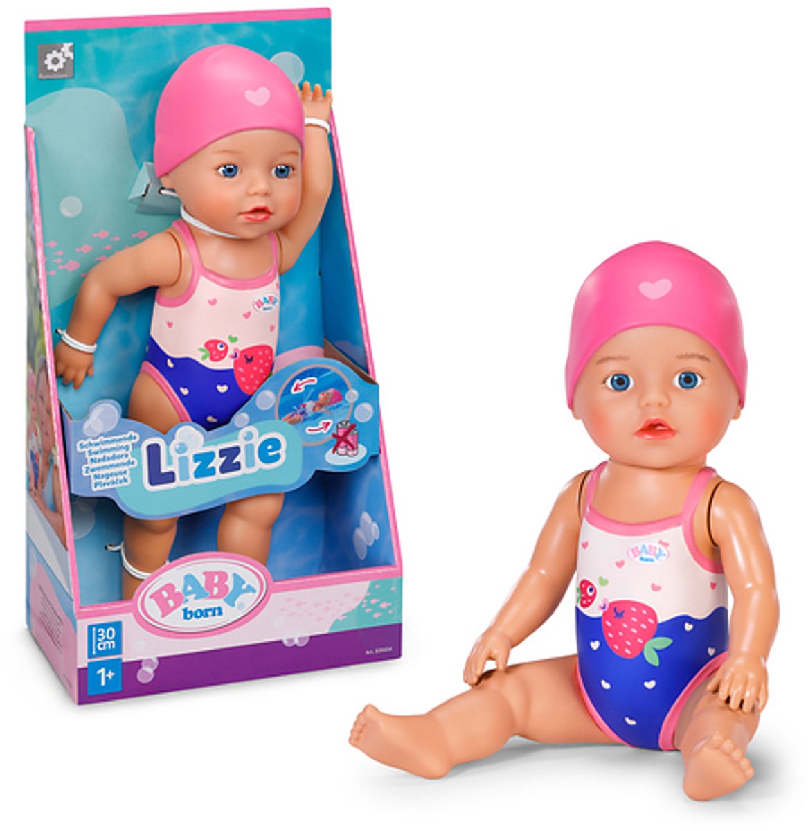 Baby born zwempop lizzie 30cm badspeelgoed voor kinderen.