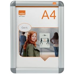 Nobo aluminium a4 kliklijst voor documenten en poster - inclusief muurbevestigingsmateriaal
