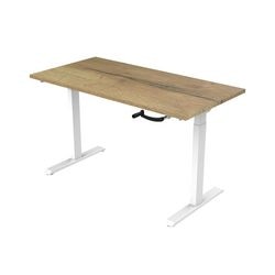 Zit-sta-bureau euroseats crank bursliwh160nat bruin, wit eiken metaal
