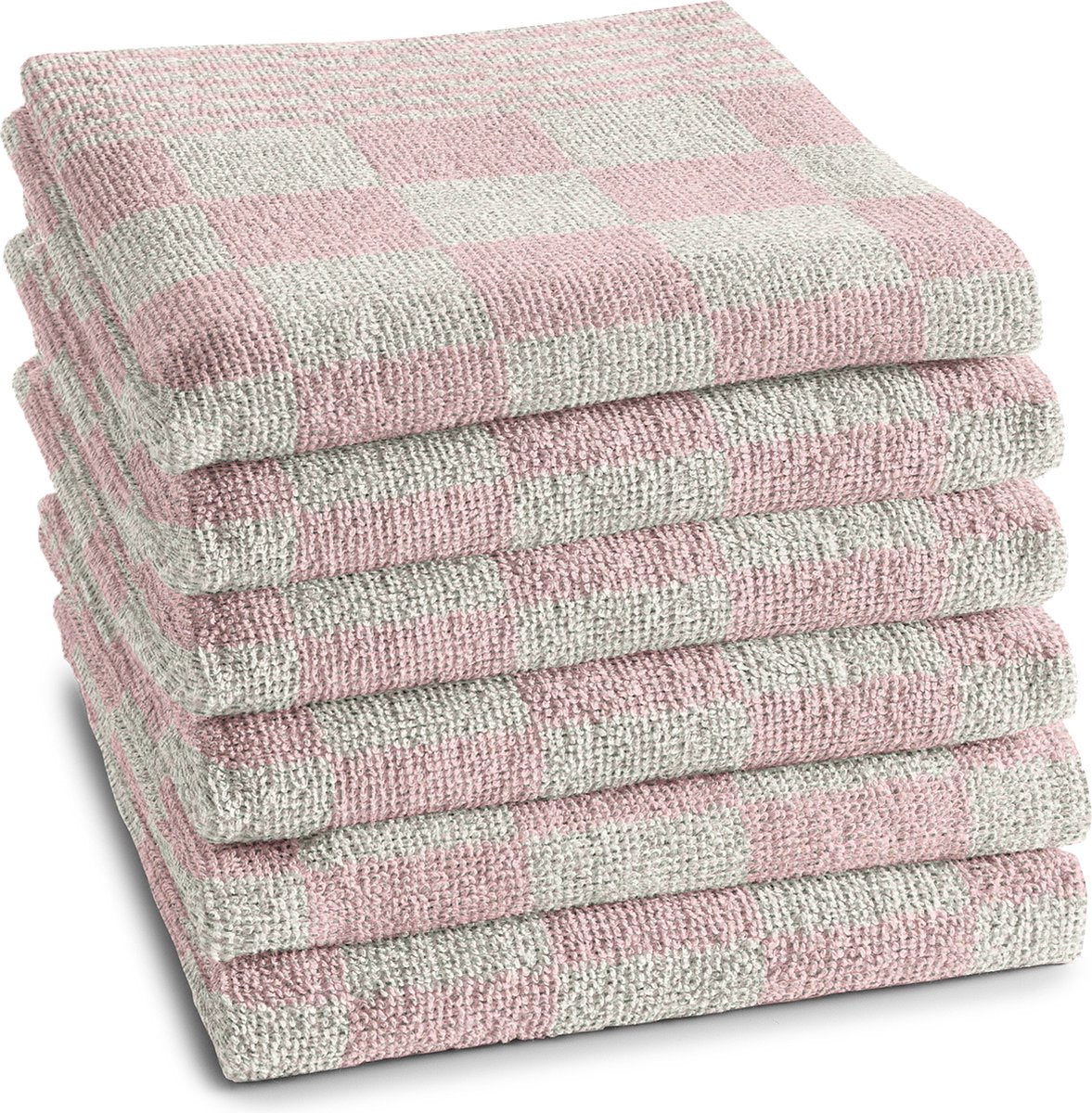 Ddddd - 6x keukendoek - barbeque - 50x55 cm - pastel roze - set van 6 stuks