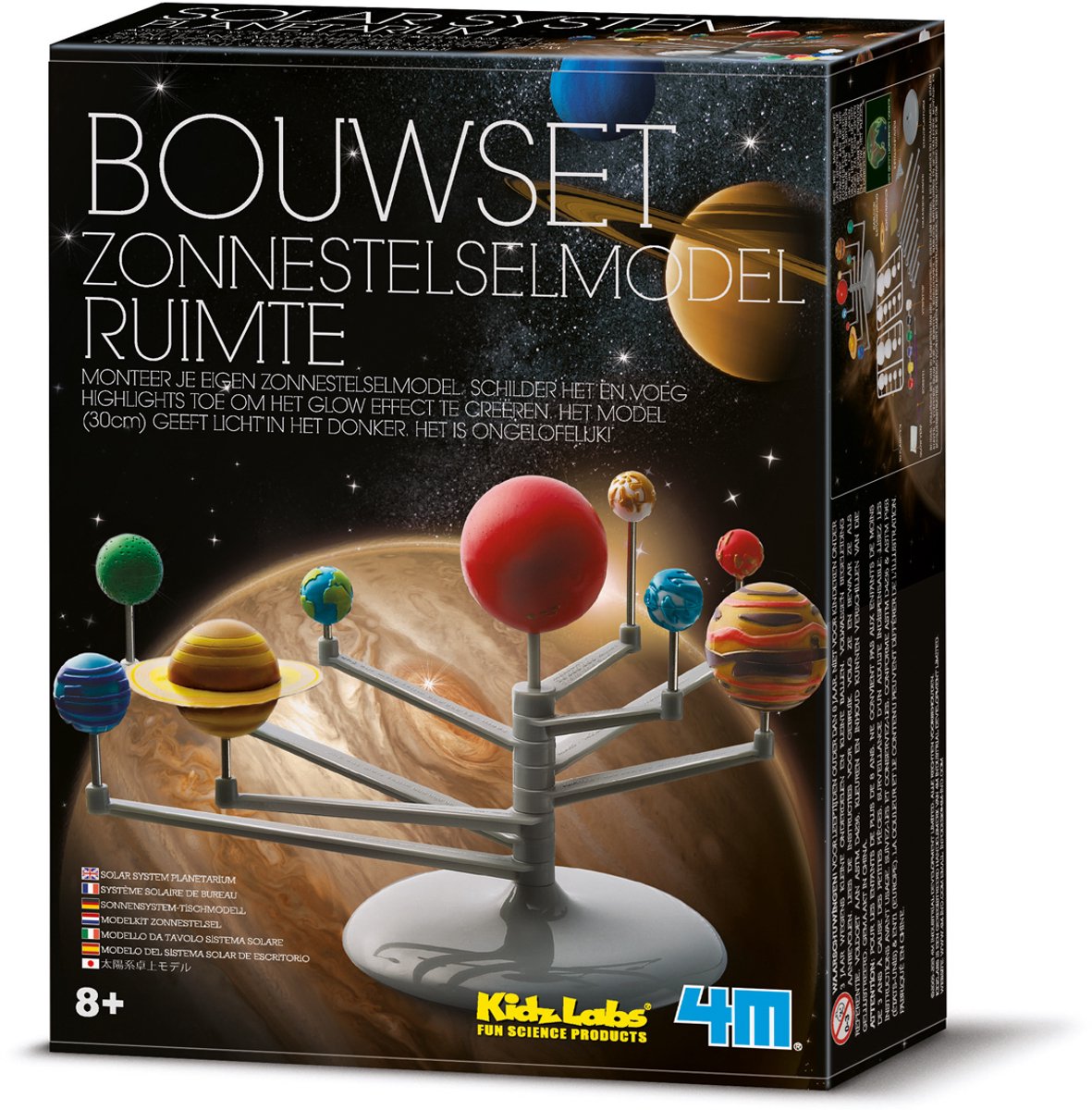 4m knutselen - bouw en verf je zonnestelselmobiel - wetenschap en spel - bouwpakket - kidzlabs - 8 jaar