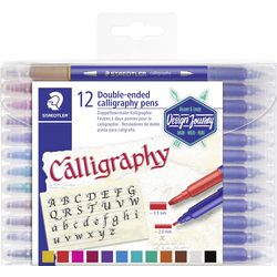 Quantore kalligrafiepen duo punt - 12 kleuren