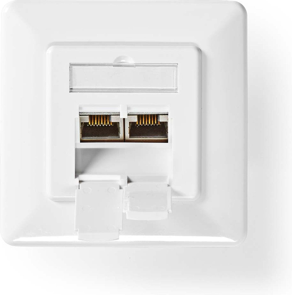 Nedis netwerk wanddoos - verzonken montage - 2 poort(en) - cat7 - recht - female - goud verguld - pvc - ivoor - doos