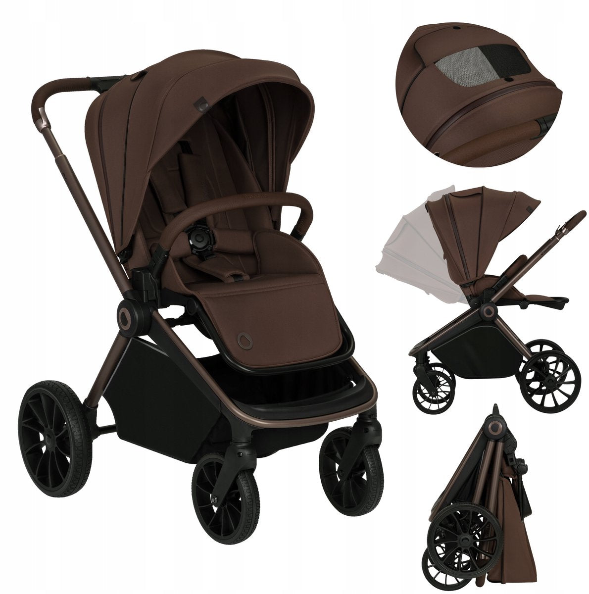 Lionelo mika plus kinderwagen - all-terrain wielen - lichtgewicht - verstelbare zitting - xxl kap met upf 50+ - compact opvouwbaar - inclusief accessoires