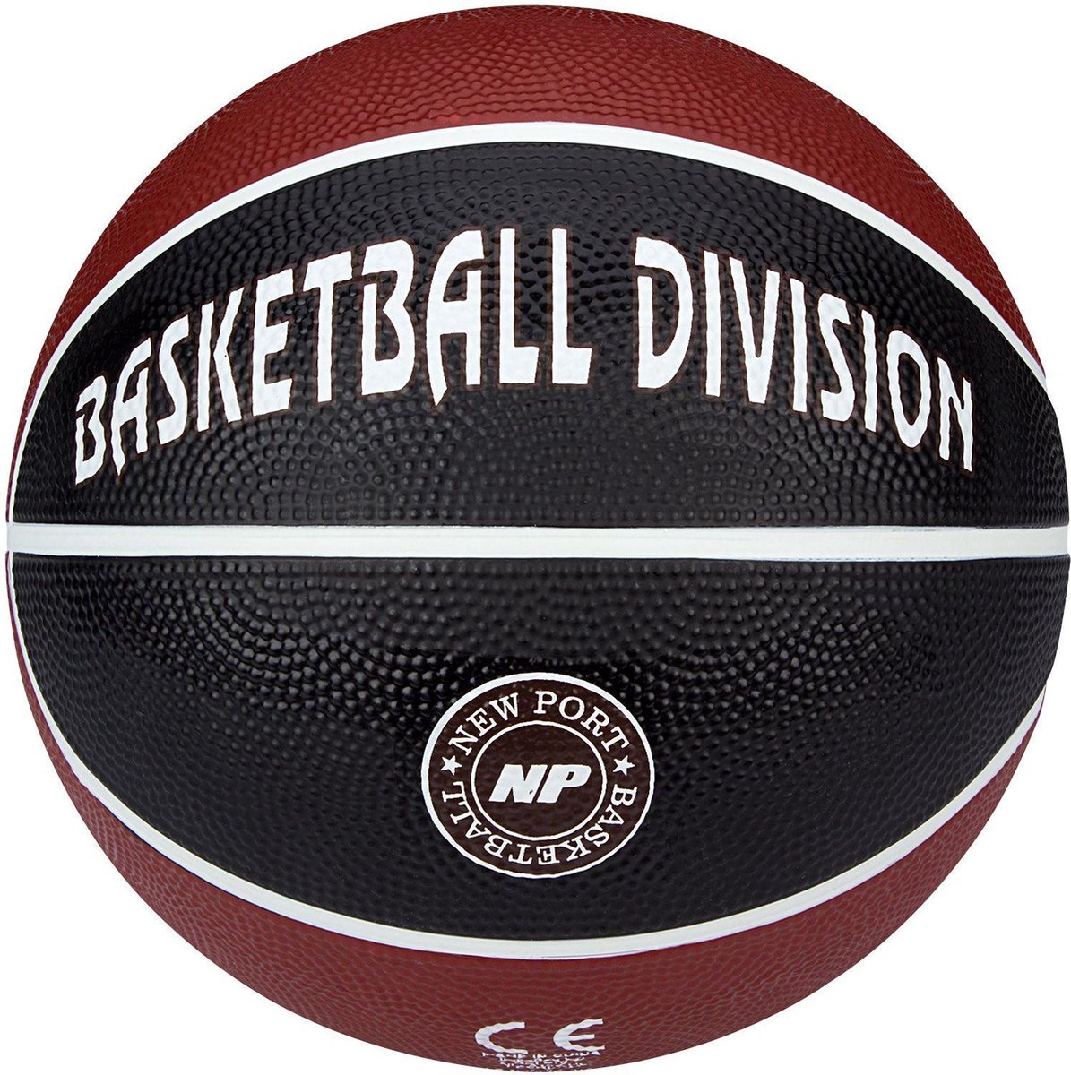 New port mini basketbal print - bordeaux zwart wit - 3