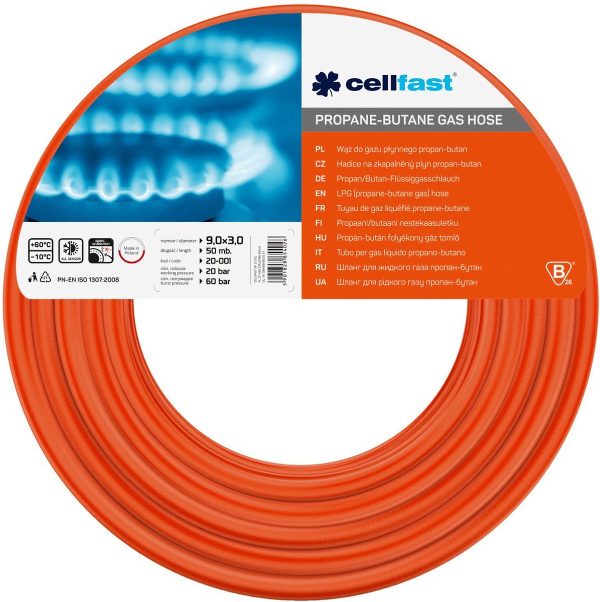 Cellfast - lpg-gasslang 9x2,5 mm - lengte 25 m