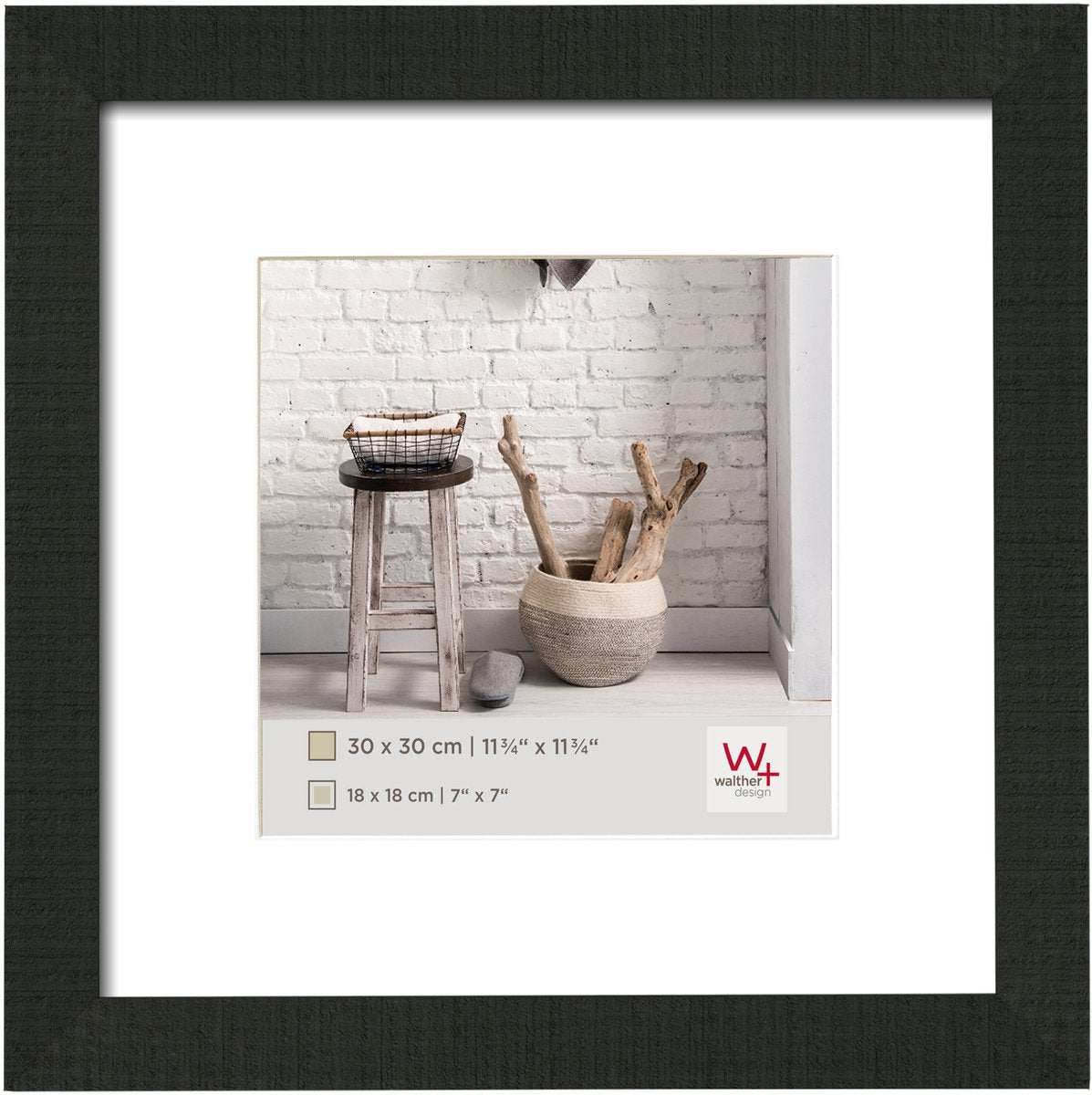 Walther home - houten lijst - fotoformaat 30x30 cm - zwart