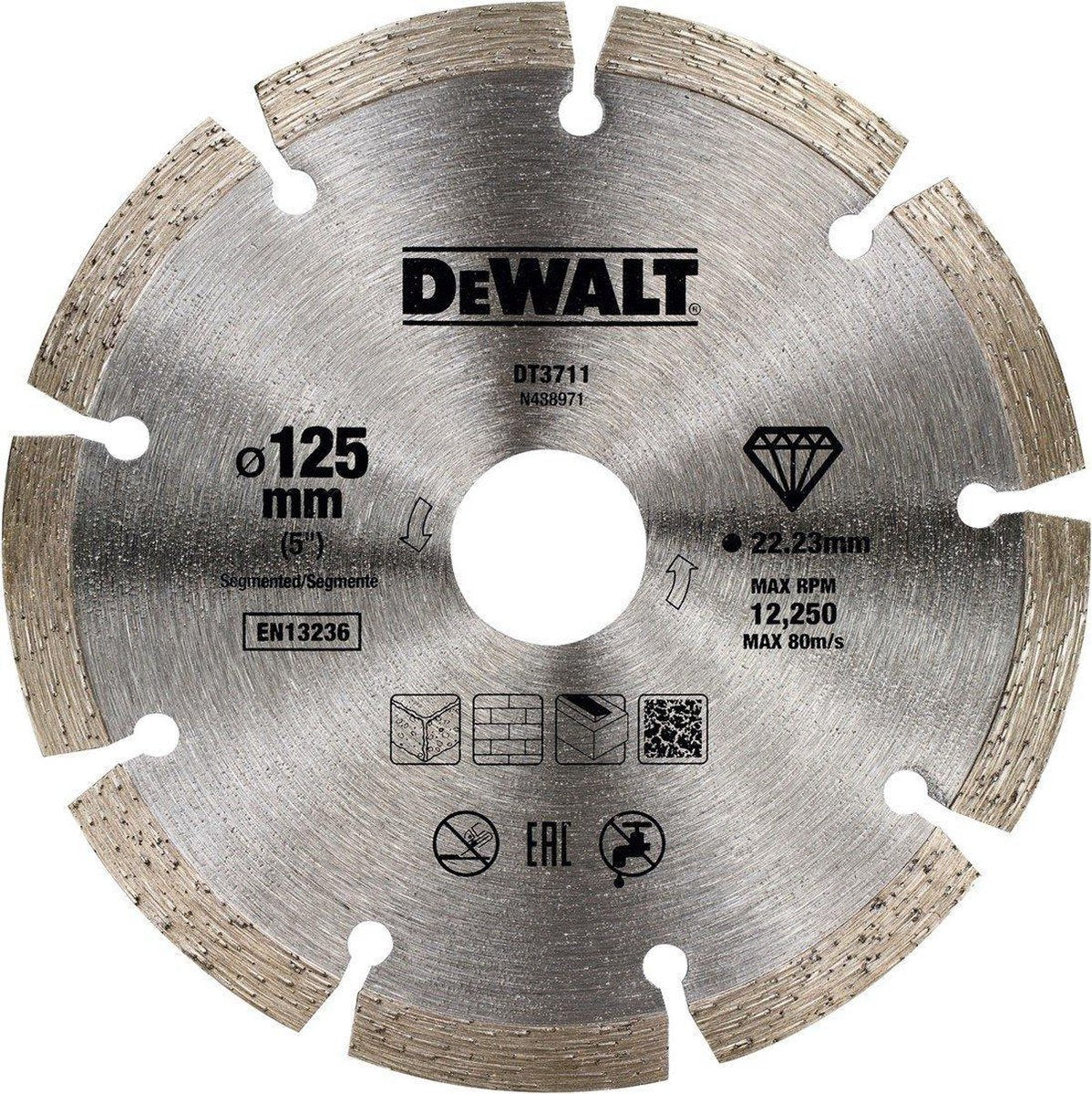 Dewalt dt3711-qz - diamentzaagblad - 125mm - segment - voor beton