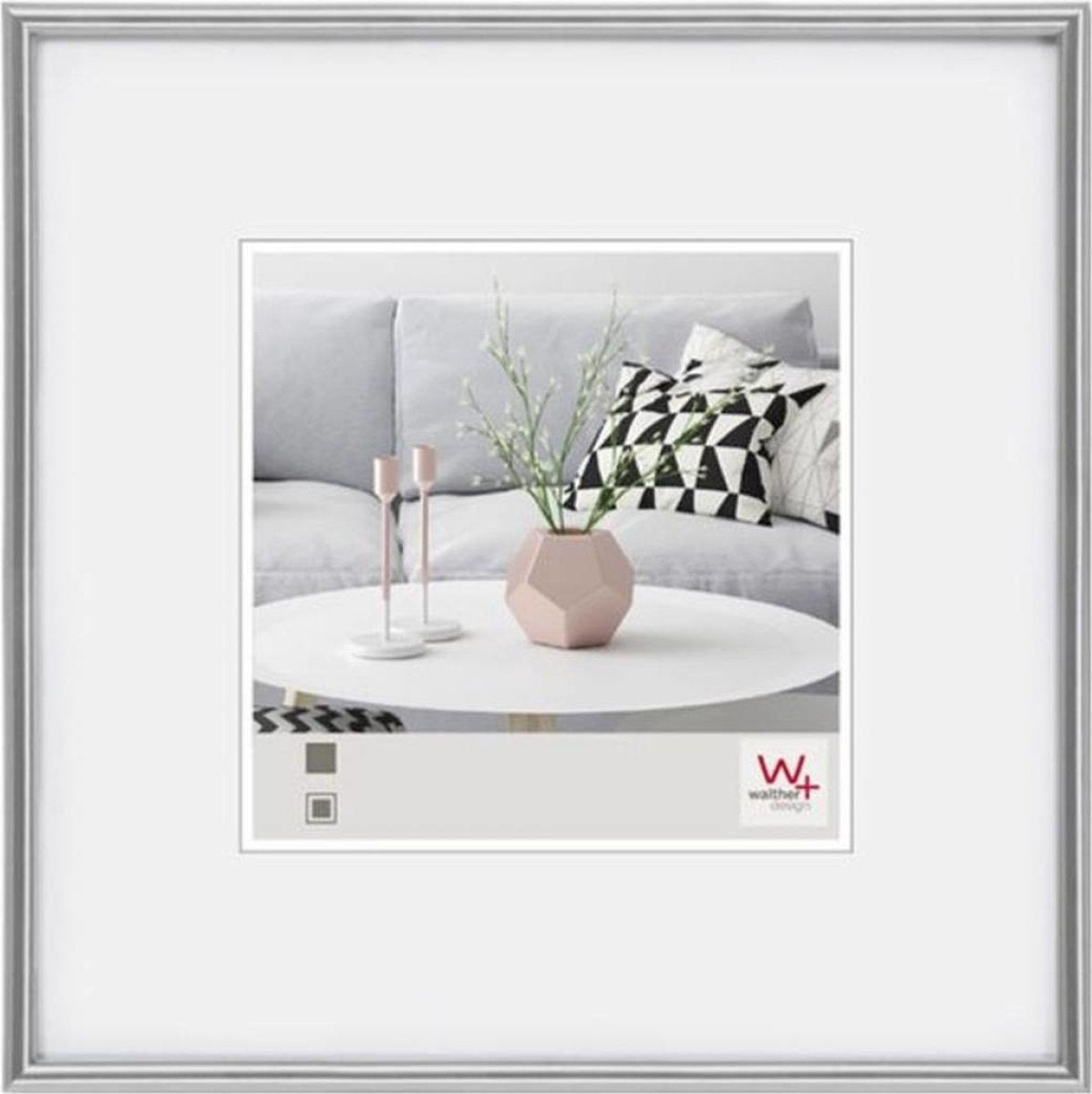 Walther galeria - kunststof lijst - fotoformaat 40x40 cm - zilver