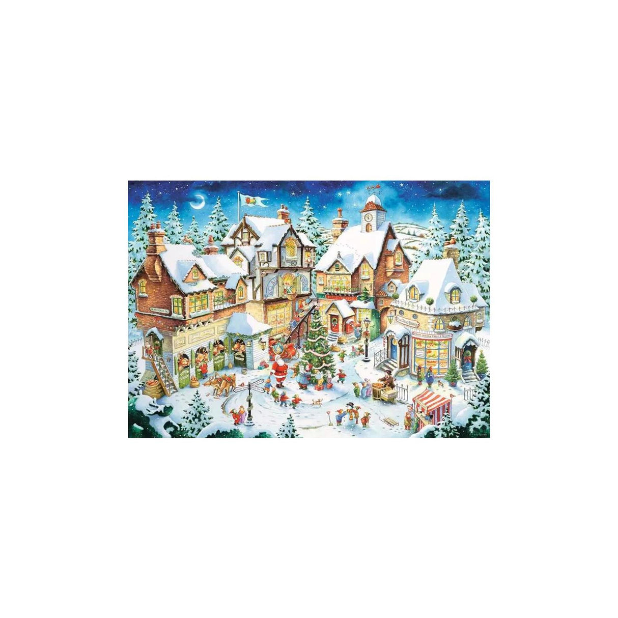 Ravensburger kerstpuzzel 1000 stukjes - legpuzzel kerst winter sfeer.