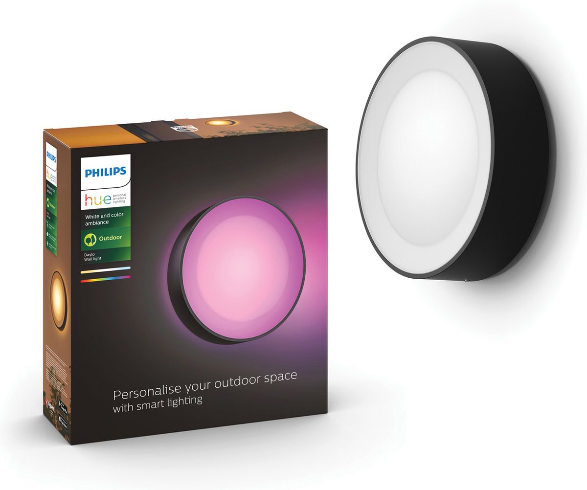 Philips hue daylo muurlamp - wit en gekleurd licht - zwart